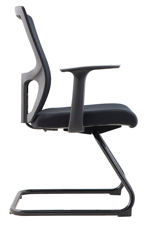 Medium Back Office Bow Chair, Visitor Chair - Black - COOLBABY