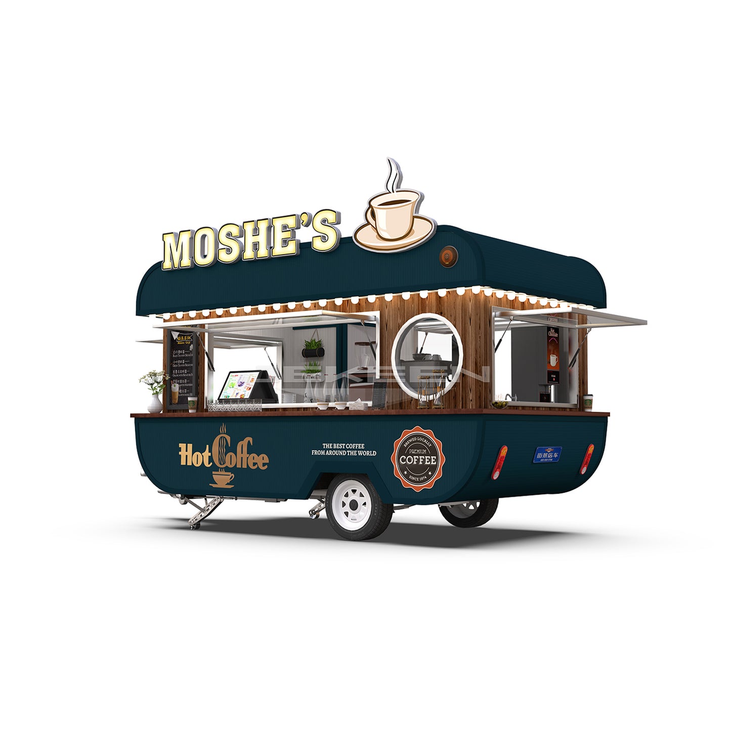 Small Electric Food Truck Moving Snack Restaurant Street Popular Food Trailer & Ice Cream Truck Mobile Food Cart Can Be Customized - COOLBABY