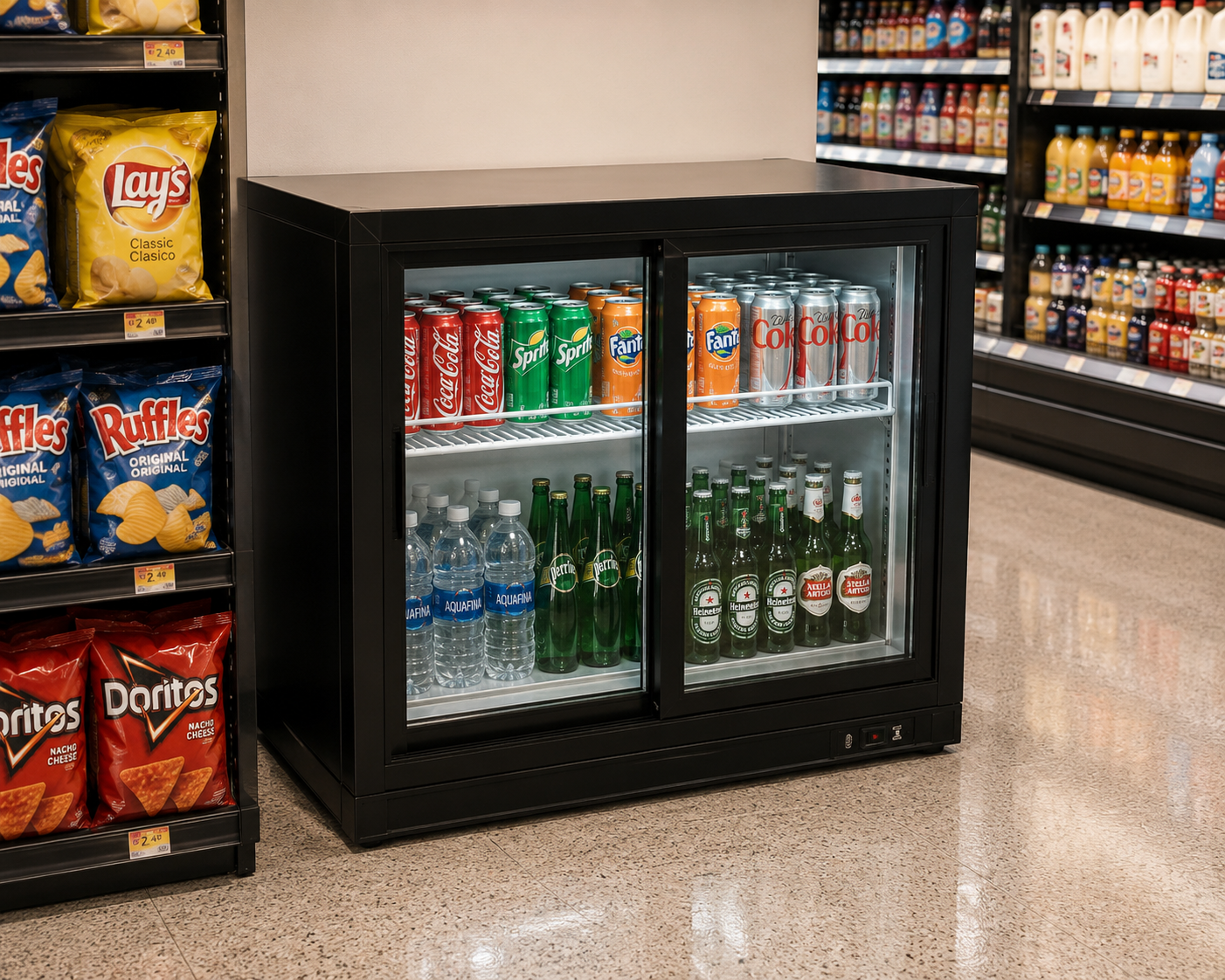 BC02PS 2 Door Bar Cooler | 207L Commercial Beverage Refrigerator