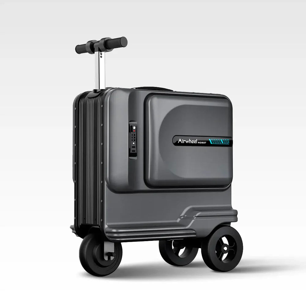 Electric Scooter Suitcase - Black | 48L Spacious Motorized Electric Luggage Scooter - COOLBABY