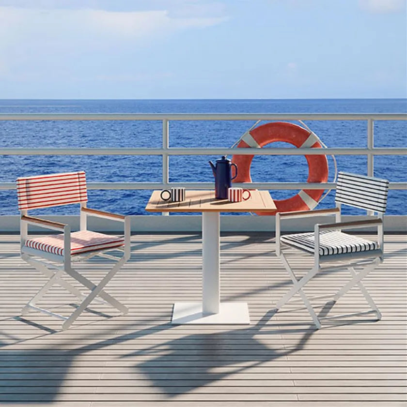 Aluminum Single Leg Table for Garden and Outdoor Patio Square Shape - COOLBABY