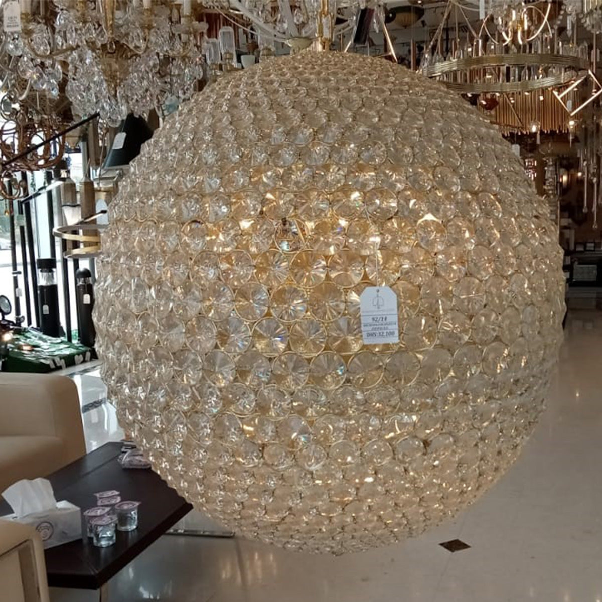 Luxury Crystal Ball Chandelier With a Round Shape 24 A - Gold - COOLBABY