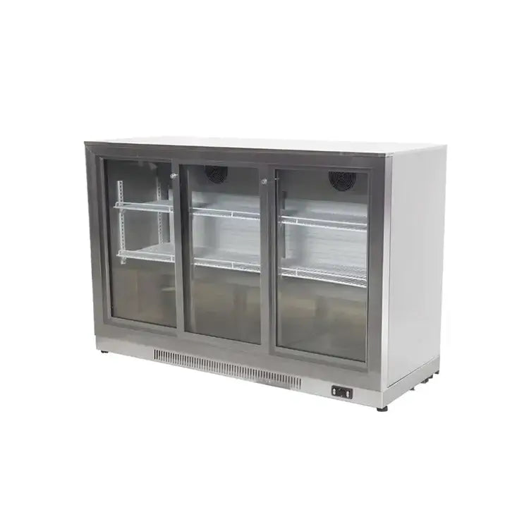 BC03SS 3 Door Bar Cooler | Stainless Steel 289L Commercial Beverage Fridge