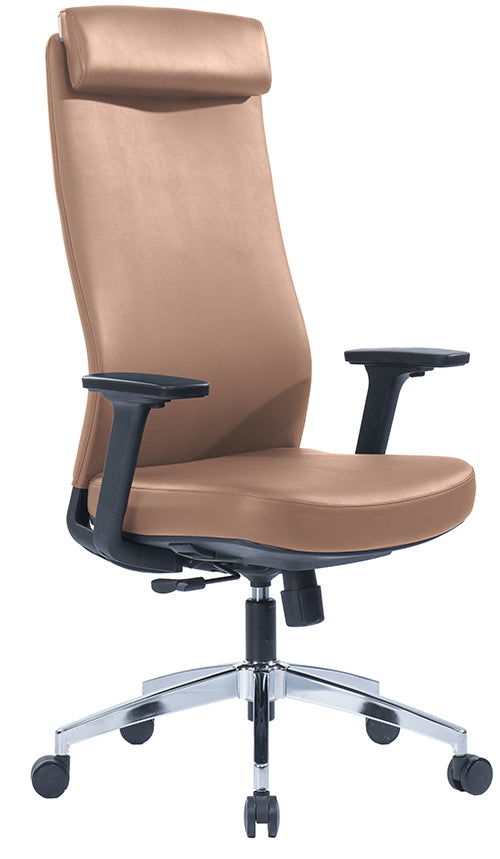 High Back Ergonomic PU Chair, Office Chair - Brown - COOLBABY