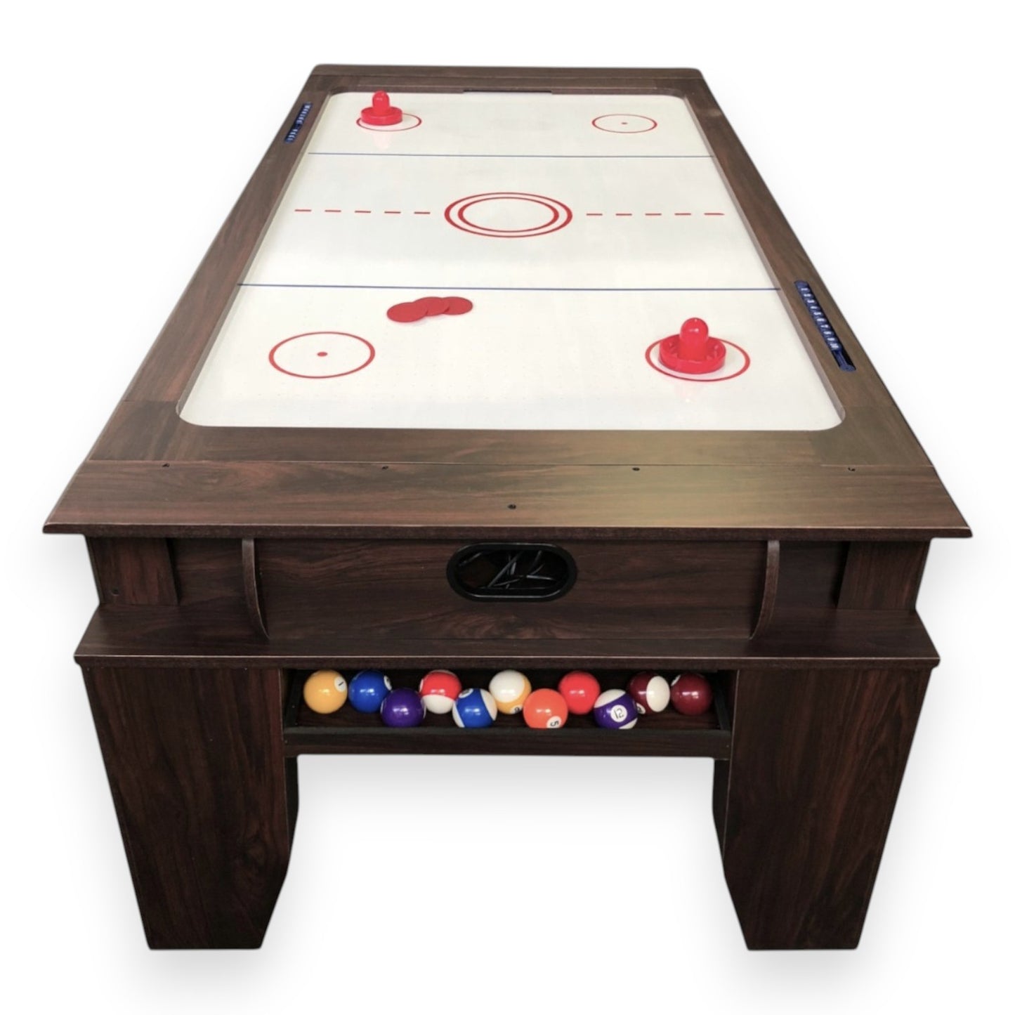 2 in 1 Pool Table Multigame Billiards 7ft red with Air Hockey – Billardhockey