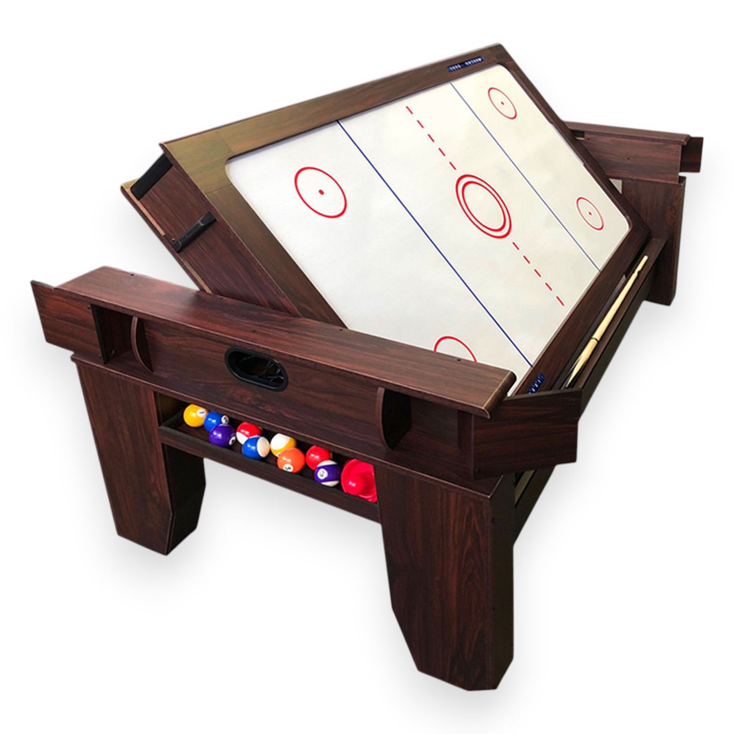 2 in 1 Pool Table Multigame Billiards 7ft red with Air Hockey – Billardhockey