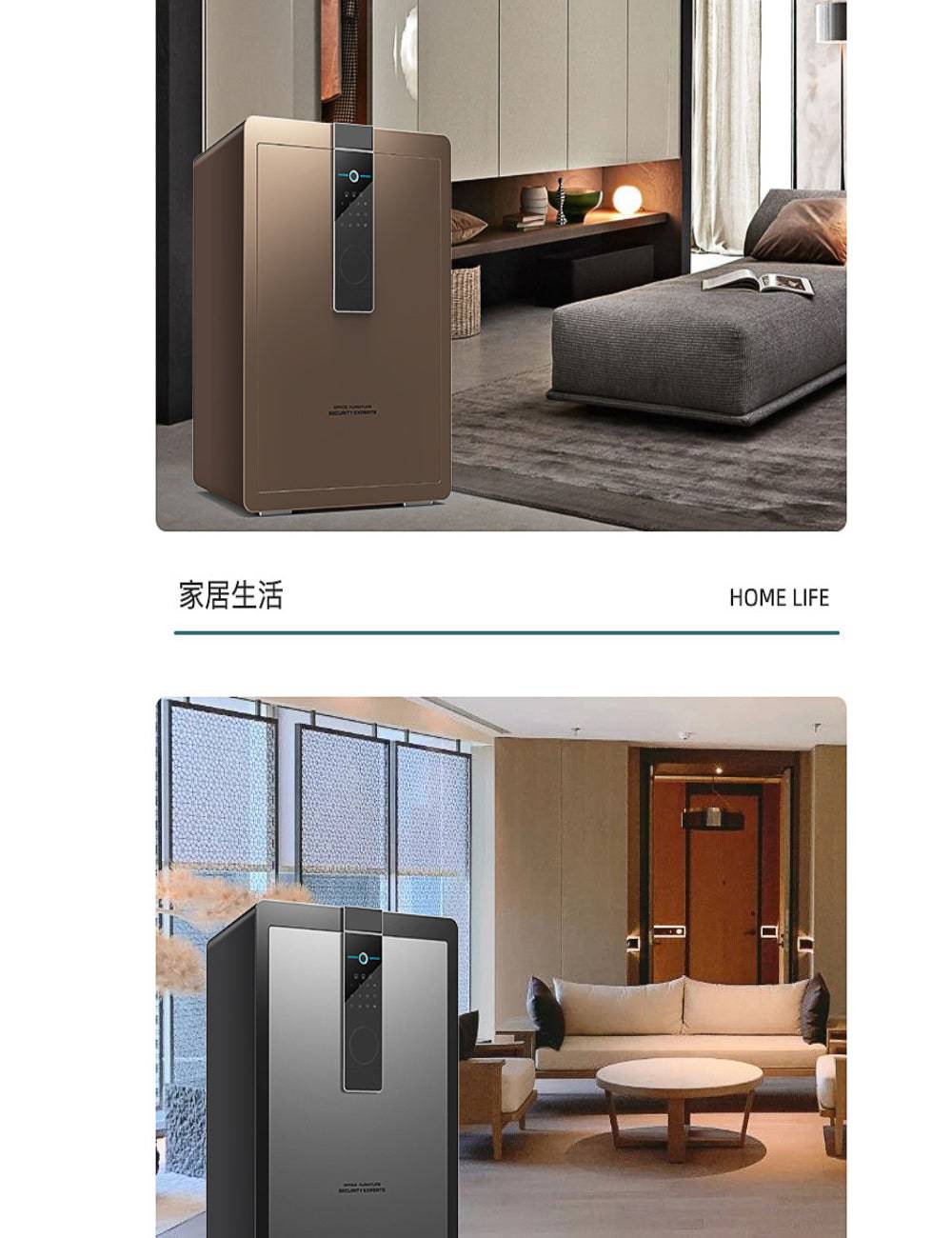 COOLBABY BXG-45 Home Security Safe Box with Digital Touch Screen Keypad, Storage Documents Jewelry Valuables-Black - COOL BABY