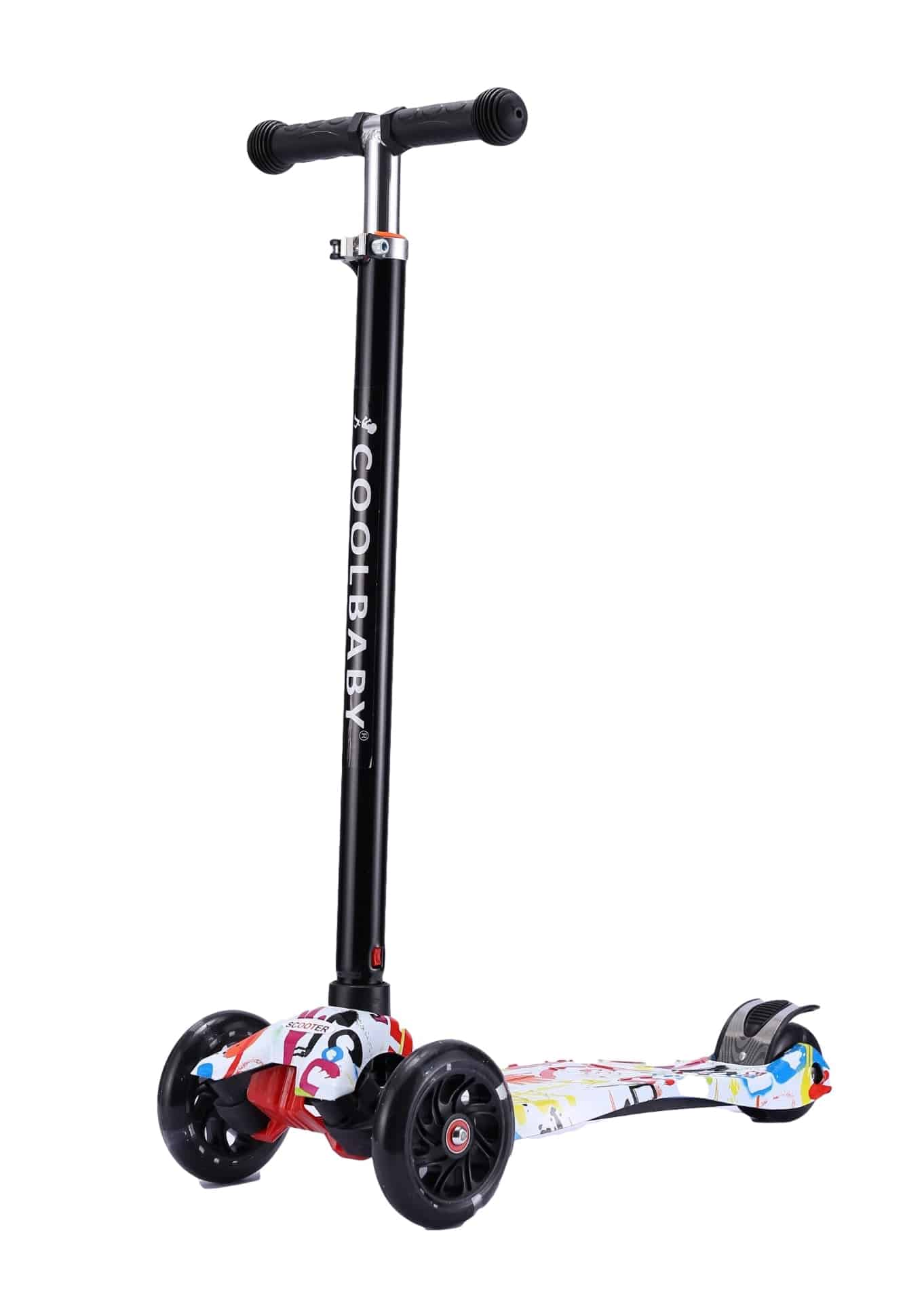 COOLBABY 036S Kids Scooter 3 Wheel 4Wheel Mini Adjustable Kick Scooter with LED Light Up Wheels - COOL BABY