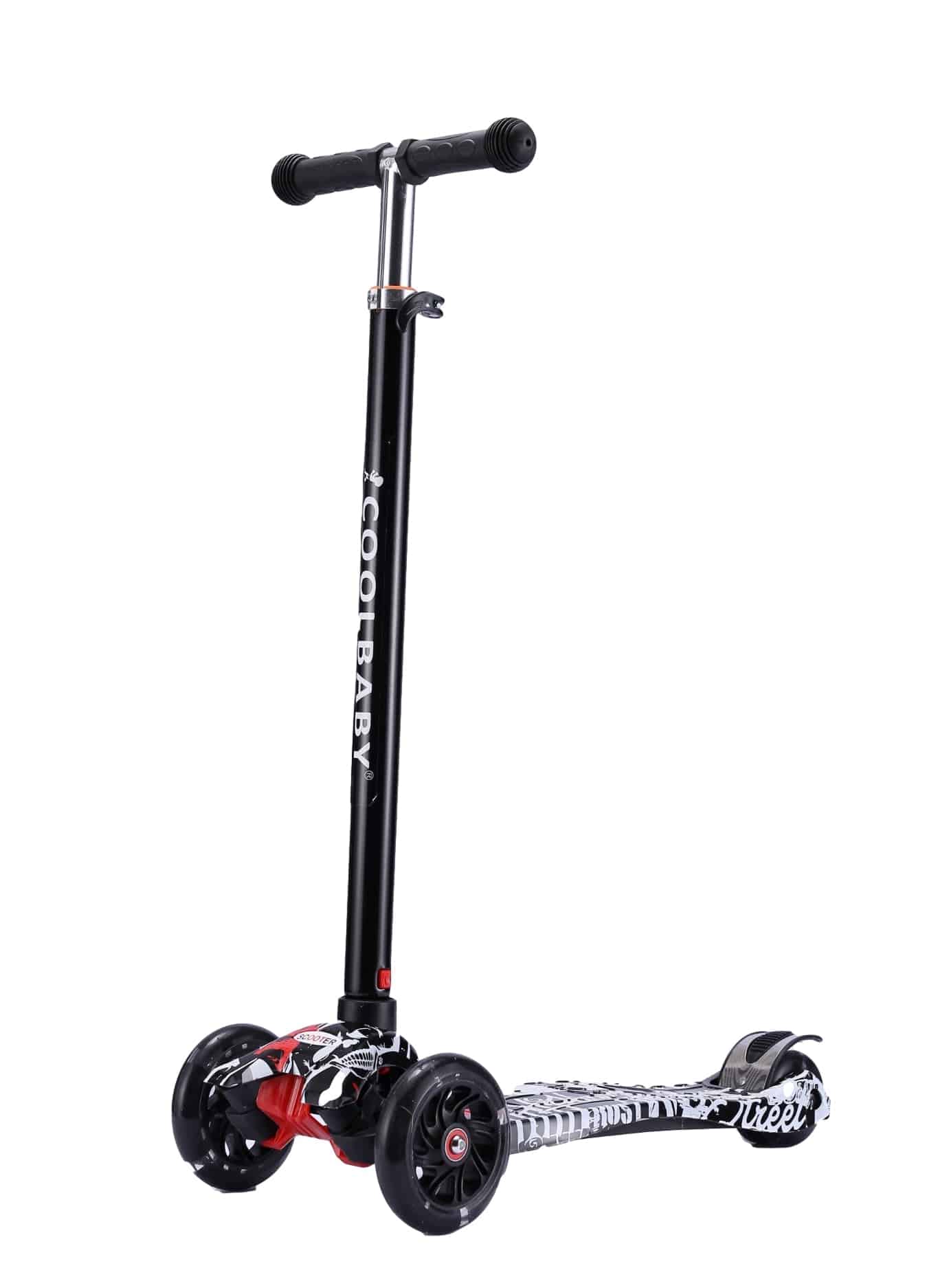 COOLBABY 036S Kids Scooter 3 Wheel 4Wheel Mini Adjustable Kick Scooter with LED Light Up Wheels - COOL BABY