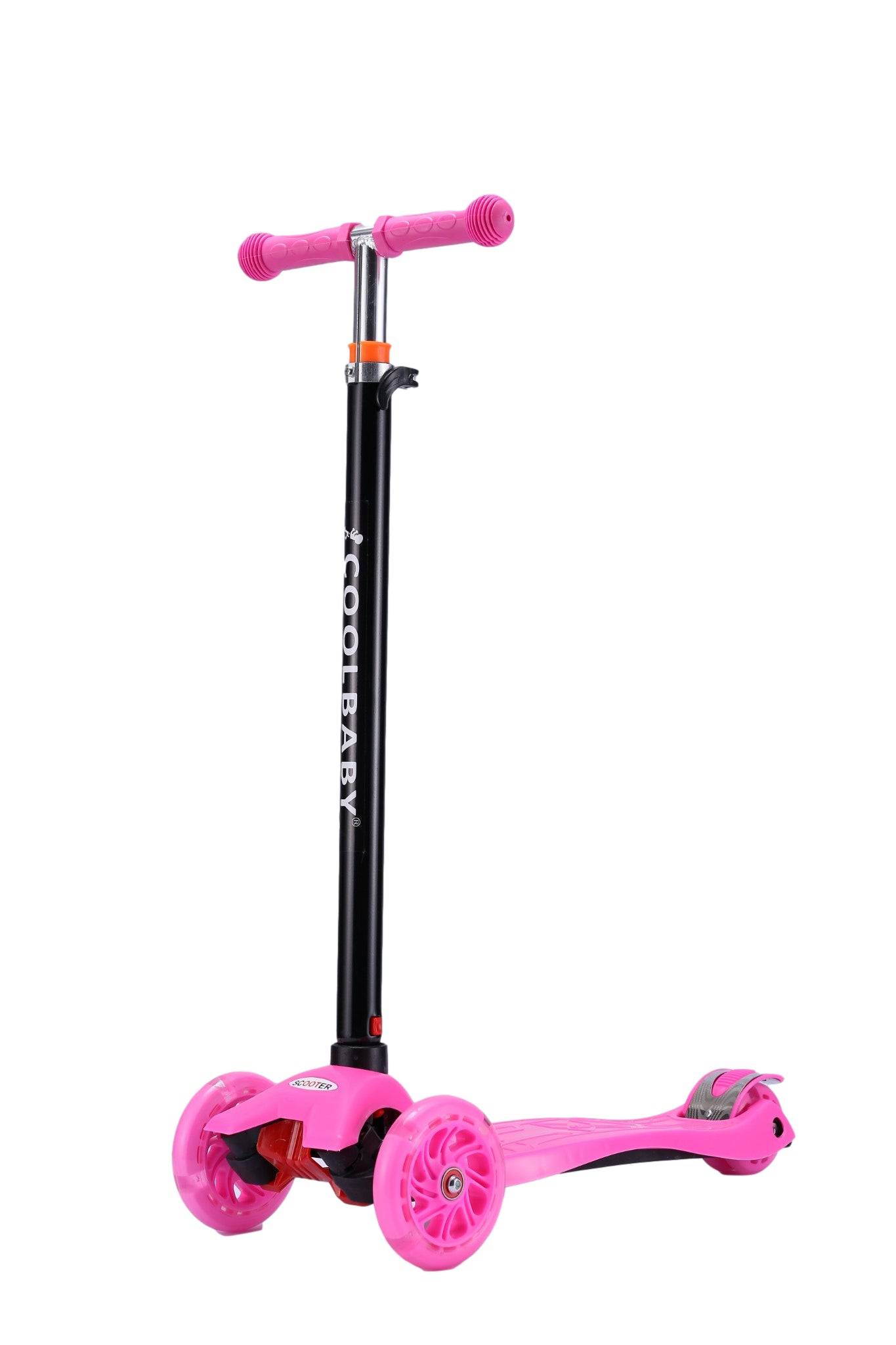 COOLBABY 036S Kids Scooter 3 Wheel 4Wheel Mini Adjustable Kick Scooter with LED Light Up Wheels - COOL BABY