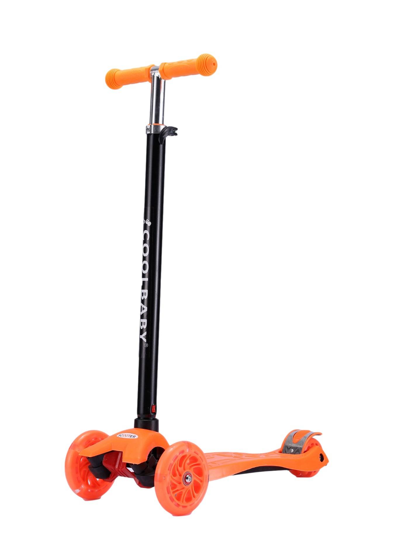 COOLBABY 036S Kids Scooter 3 Wheel 4Wheel Mini Adjustable Kick Scooter with LED Light Up Wheels - COOL BABY