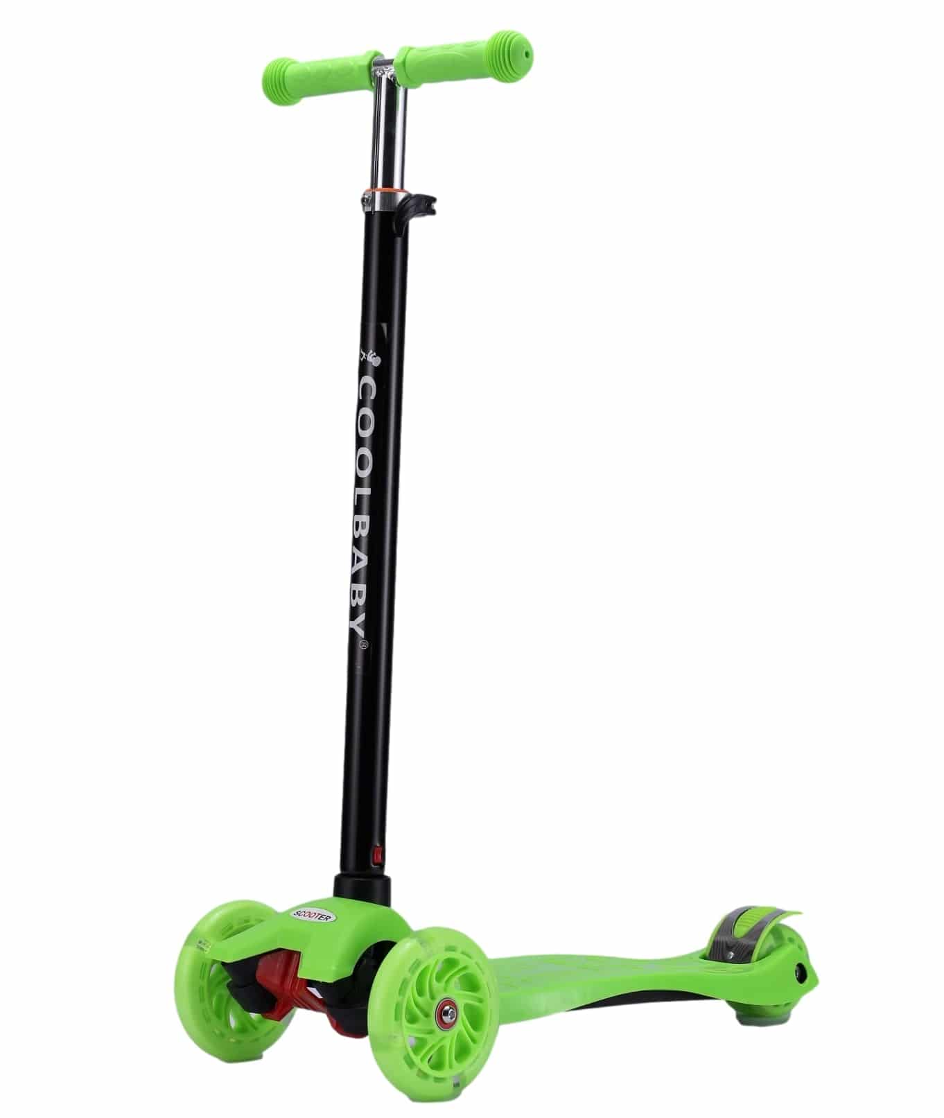 COOLBABY 036S Kids Scooter 3 Wheel 4Wheel Mini Adjustable Kick Scooter with LED Light Up Wheels - COOL BABY