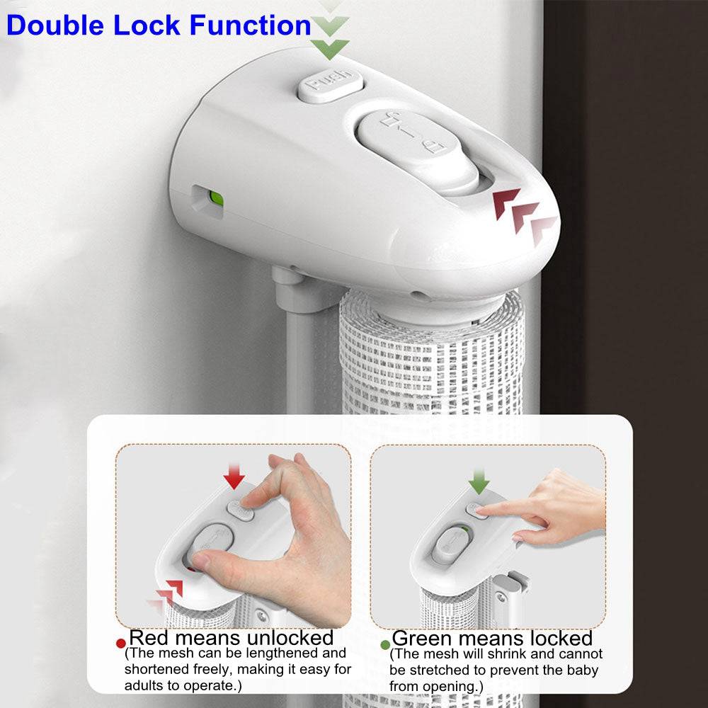 COOLBABY 118 Inch Extra Wide Retractable Baby Gates, Retractable Door Rails - COOLBABY