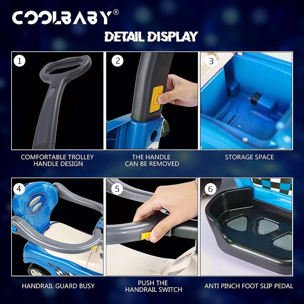 COOLBABY 323P 3 In 1 Activity Ride-On Scooter for Unisex - COOL BABY