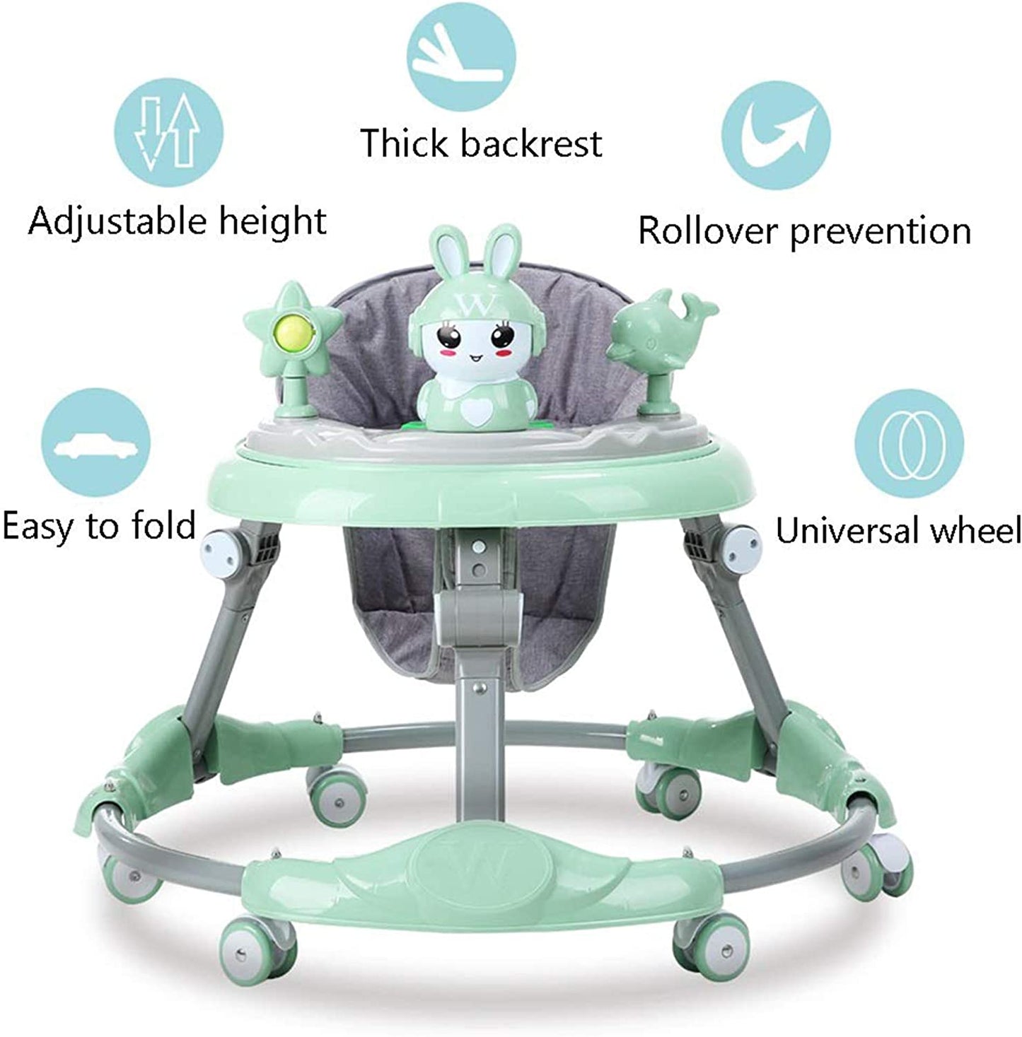 COOLBABY A136D Baby walker multifunctional anti-rollover anti-O leg can sit folding - COOL BABY