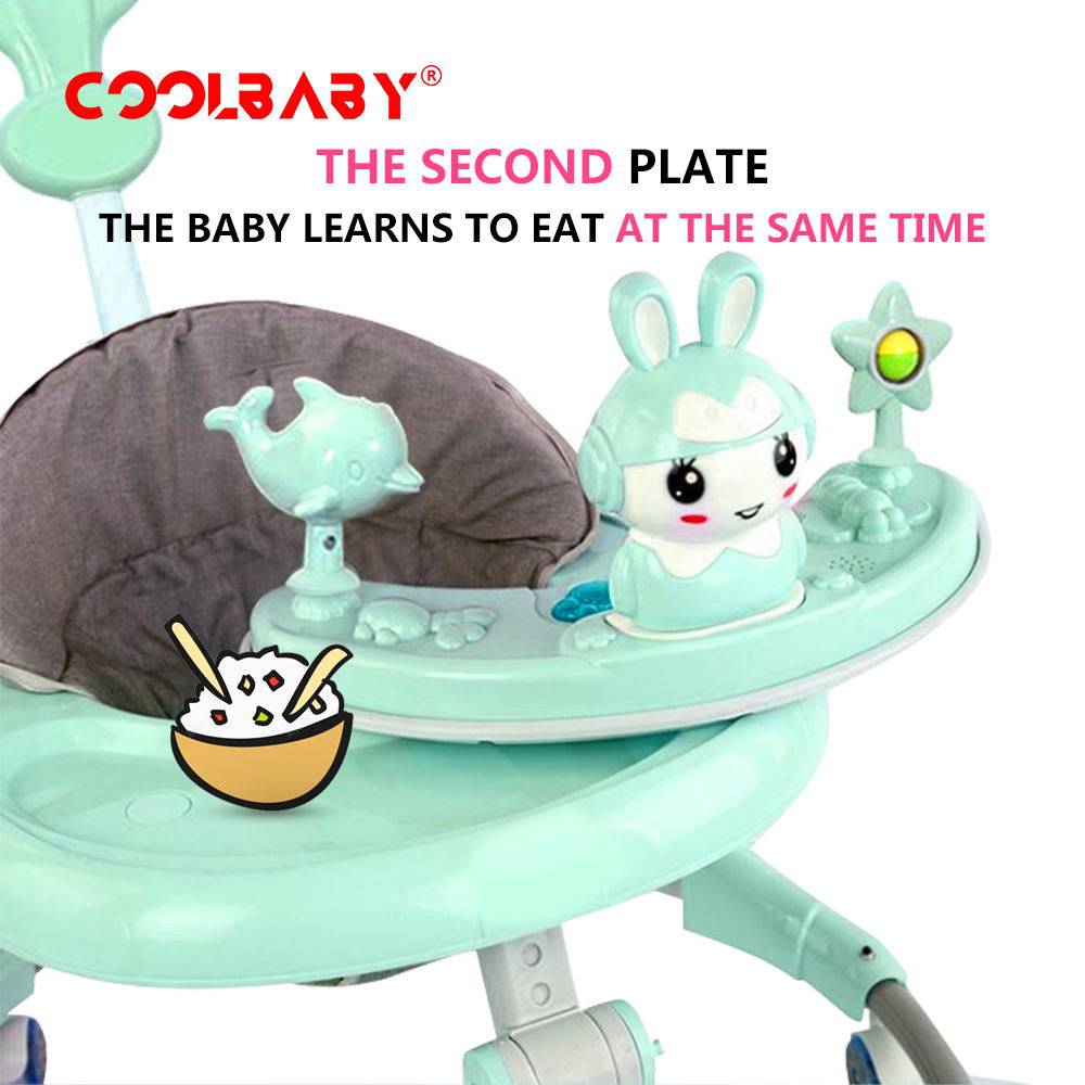 COOLBABY A136D Baby walker multifunctional anti-rollover anti-O leg can sit folding - COOL BABY