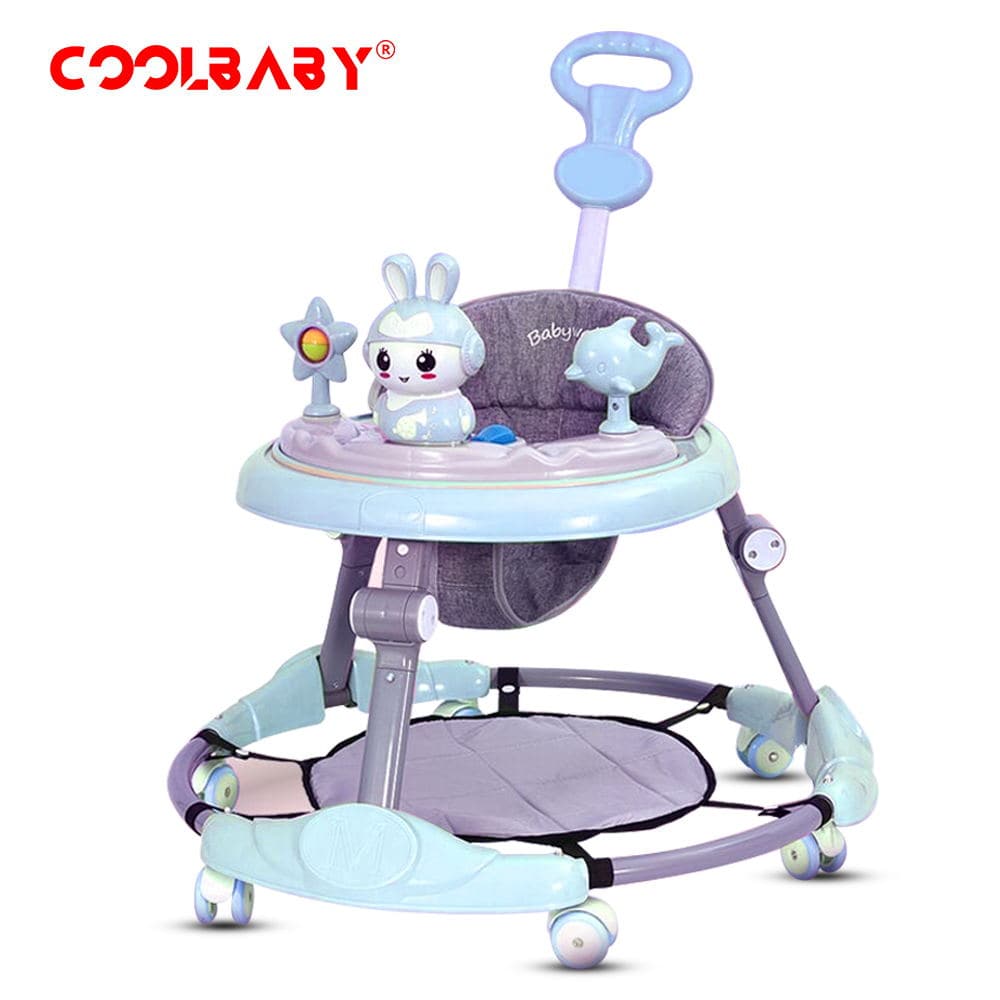 COOLBABY A136D Baby walker multifunctional anti-rollover anti-O leg can sit folding - COOL BABY