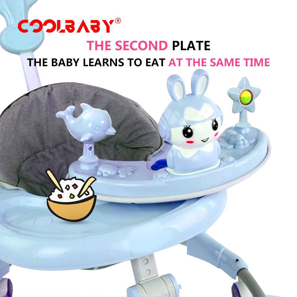 COOLBABY A136D Baby walker multifunctional anti-rollover anti-O leg can sit folding - COOL BABY