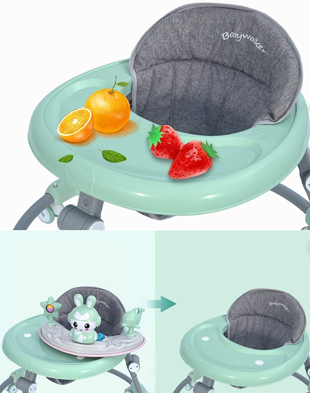 COOLBABY A136D Baby walker multifunctional anti-rollover anti-O leg can sit folding - COOL BABY