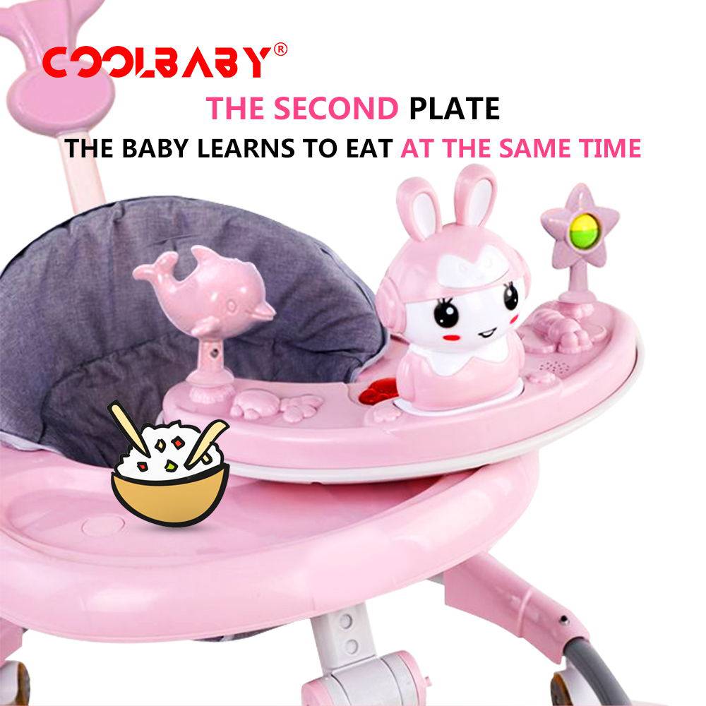 COOLBABY A136D Baby walker multifunctional anti-rollover anti-O leg can sit folding - COOL BABY