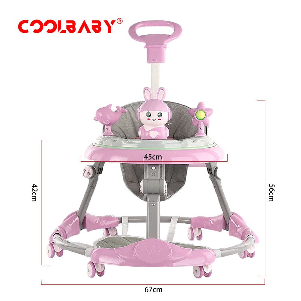 COOLBABY A136D Baby walker multifunctional anti-rollover anti-O leg can sit folding - COOL BABY