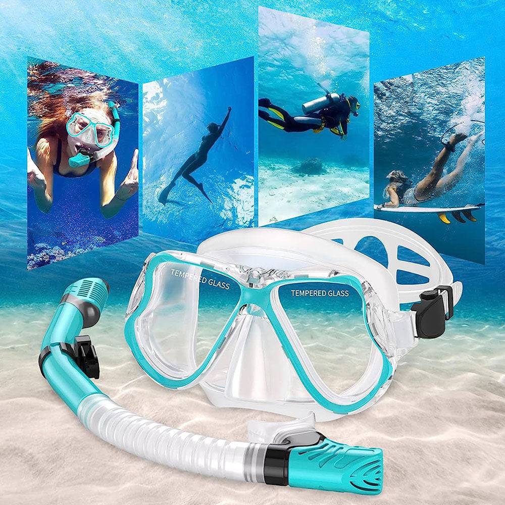 COOLBABY Adult Diving Goggles Breathing Apparatus Two-Piece Set,Dry Snorkel Set - COOLBABY