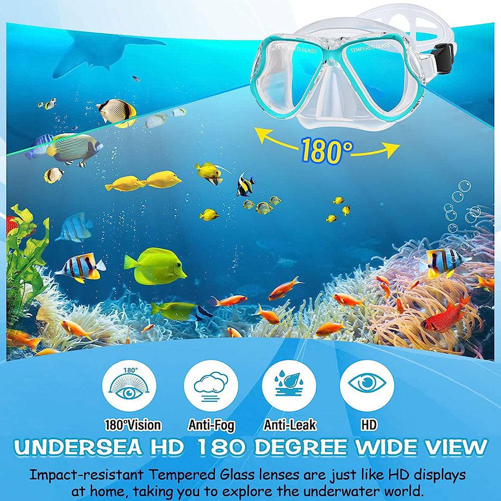COOLBABY Adult Diving Goggles Breathing Apparatus Two-Piece Set,Dry Snorkel Set - COOLBABY