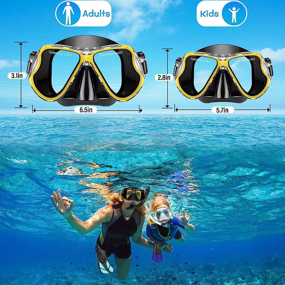 COOLBABY Adult Diving Goggles Breathing Apparatus Two-Piece Set,Dry Snorkel Set - COOLBABY