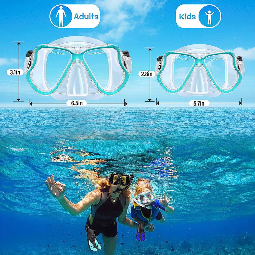 COOLBABY Adult Diving Goggles Breathing Apparatus Two-Piece Set,Dry Snorkel Set - COOLBABY