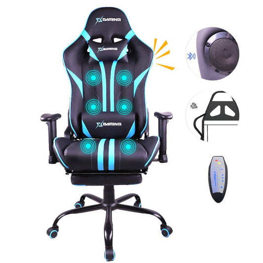 COOLBABY AM503 Ultimate Gaming and Massage Chair with Bluetooth Speaker and Footrest - COOLBABY
