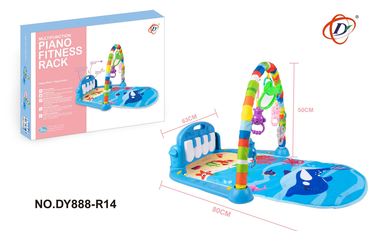 COOLBABY Baby Play Mat Large Play Learn Infant Gym Toys Piano Activity Baby Kick - COOL BABY