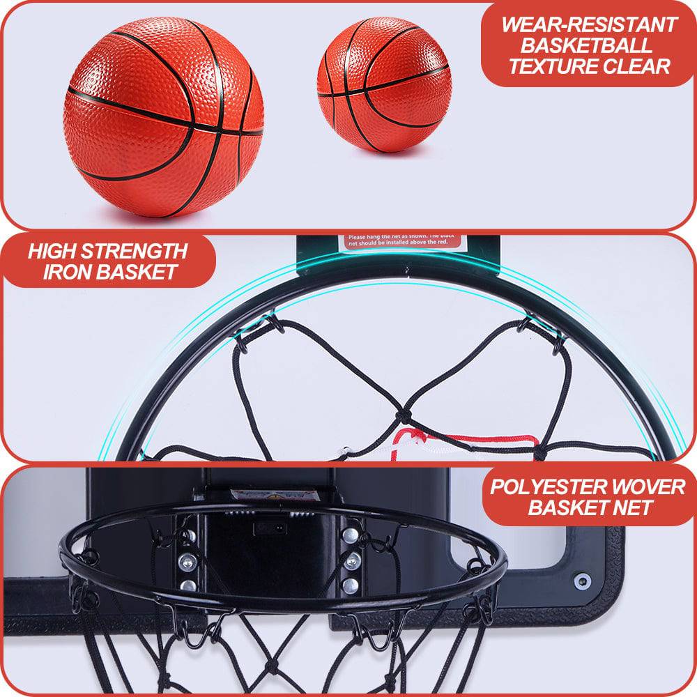 COOLBABY Basketball Hoop Indoor with Electronic Scorer,Basketball Hoop Indoor for Kids and Adults,43 * 33CM - COOLBABY