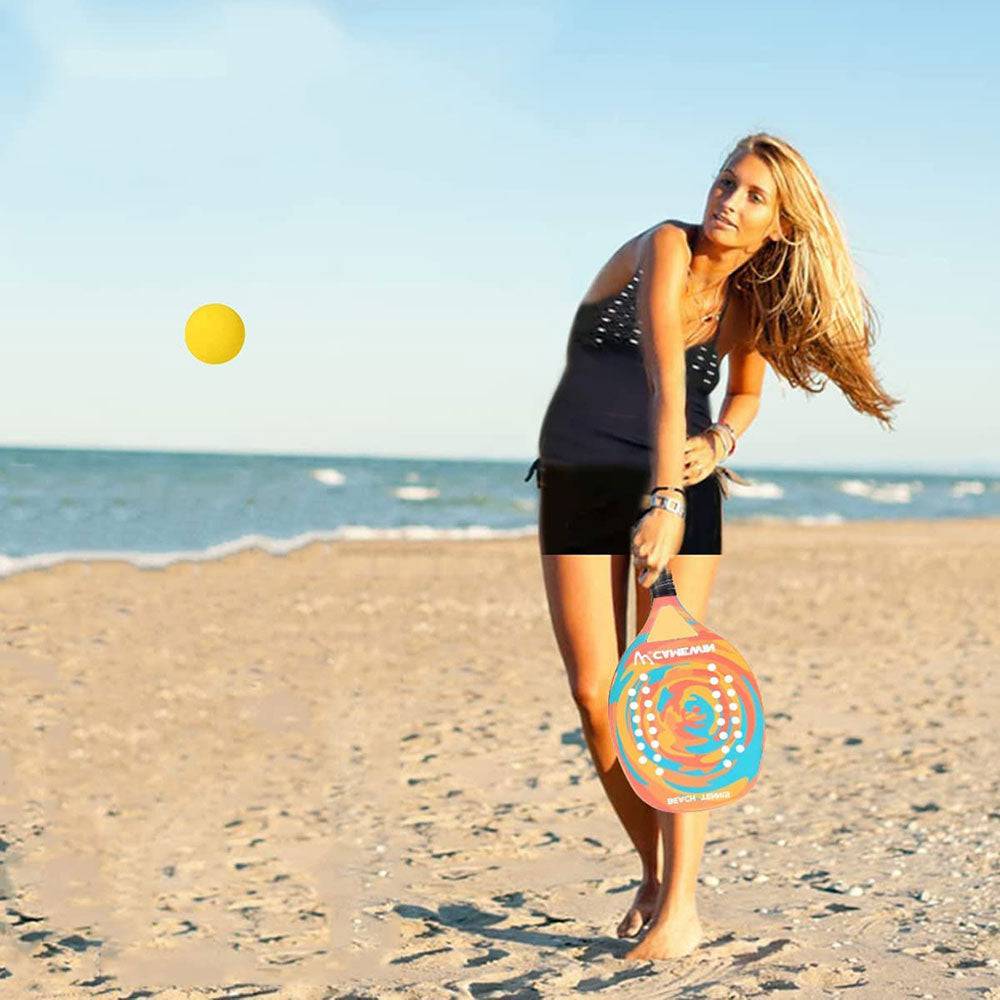 COOLBABY Beach Tennis Paddle Racket Pop Tennis Paddle Racquets Carbon Fiber Grit Surface with EVA Memory Foam Core Padel Racket - COOLBABY