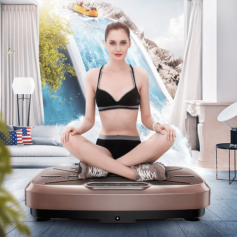 COOLBABY Brown Home Full Whole Body Power Vibration Plate Trainer Fitness Exercise Machine - COOL BABY