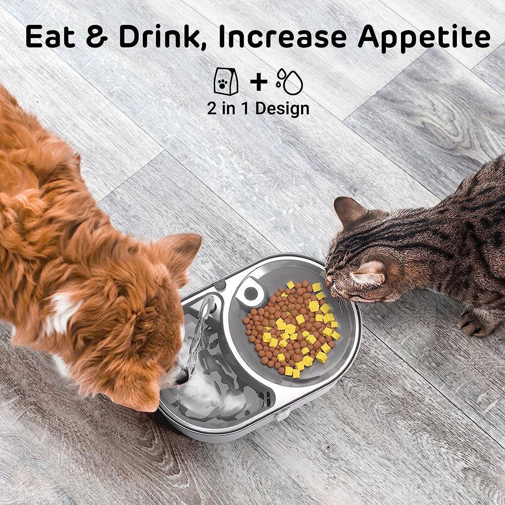 COOLBABY Cat Water Fountain,Multiple Filter,Stainless Steel Pet Water Fountain,Safety Silent Water Pump,Buoy water level detection,2L - COOLBABY