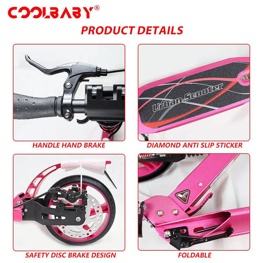 COOLBABY CRHB-PK Foldable Aluminum Alloy Scooter - COOLBABY