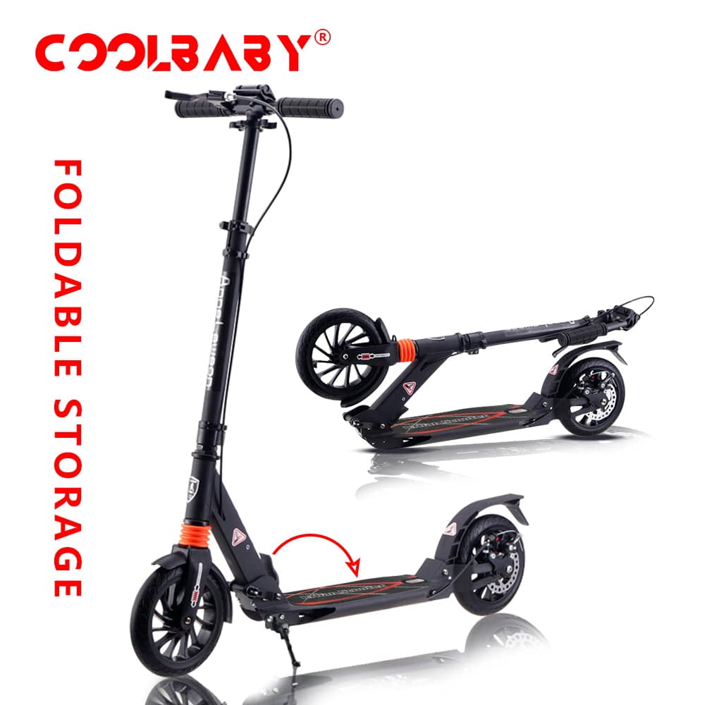 COOLBABY CRHB2-BLK Collapsible Scooter for Adults - COOL BABY