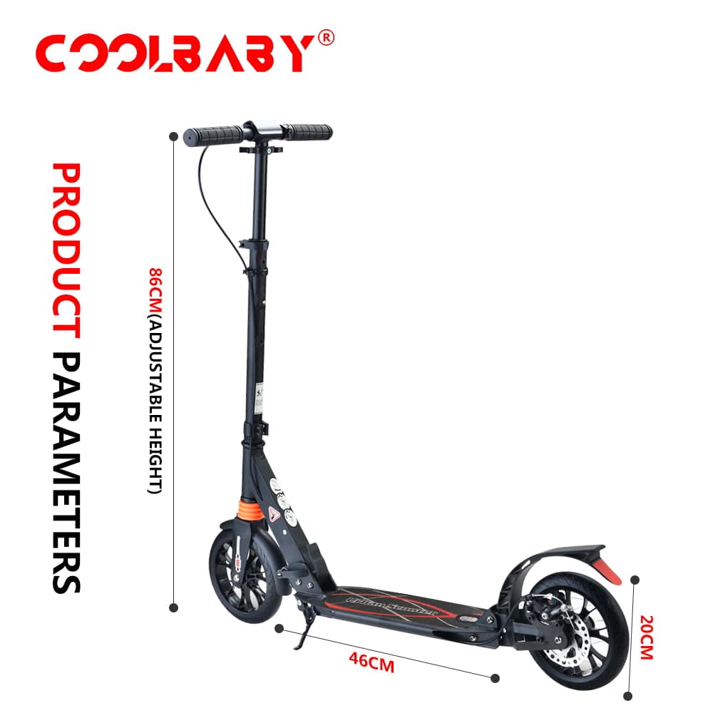 COOLBABY CRHB2-BLK Collapsible Scooter for Adults - COOL BABY