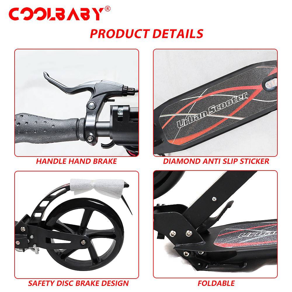 COOLBABY CS003 Premium Comfort Scooter with Adjustable Handlebar and Quick-Fold Mechanism - COOL BABY