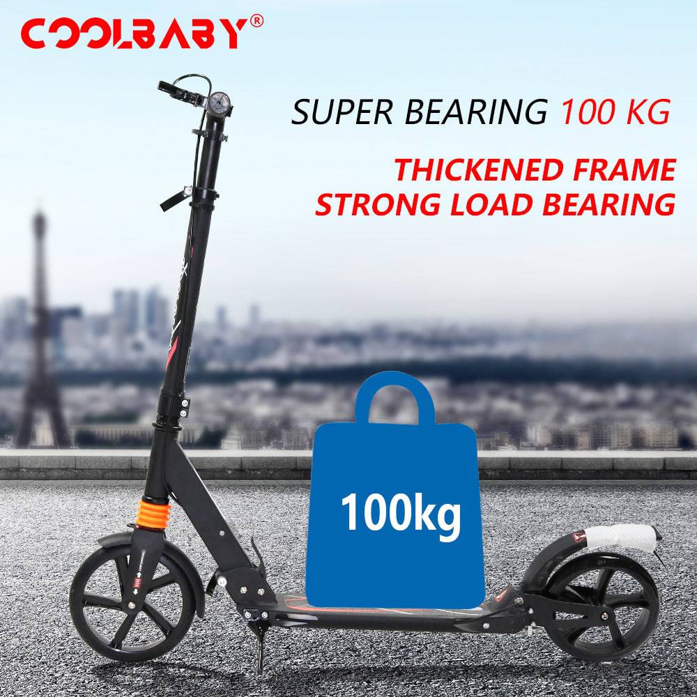 COOLBABY CS003 Premium Comfort Scooter with Adjustable Handlebar and Quick-Fold Mechanism - COOL BABY