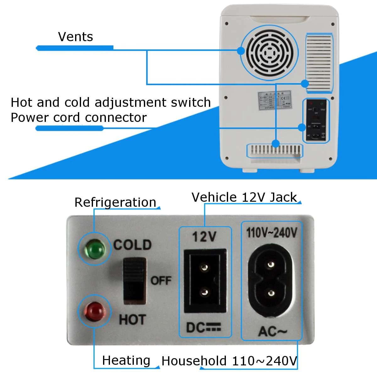 COOLBABY CZBX01 10L Efficient Dual-Function Car Refrigerator - COOL BABY