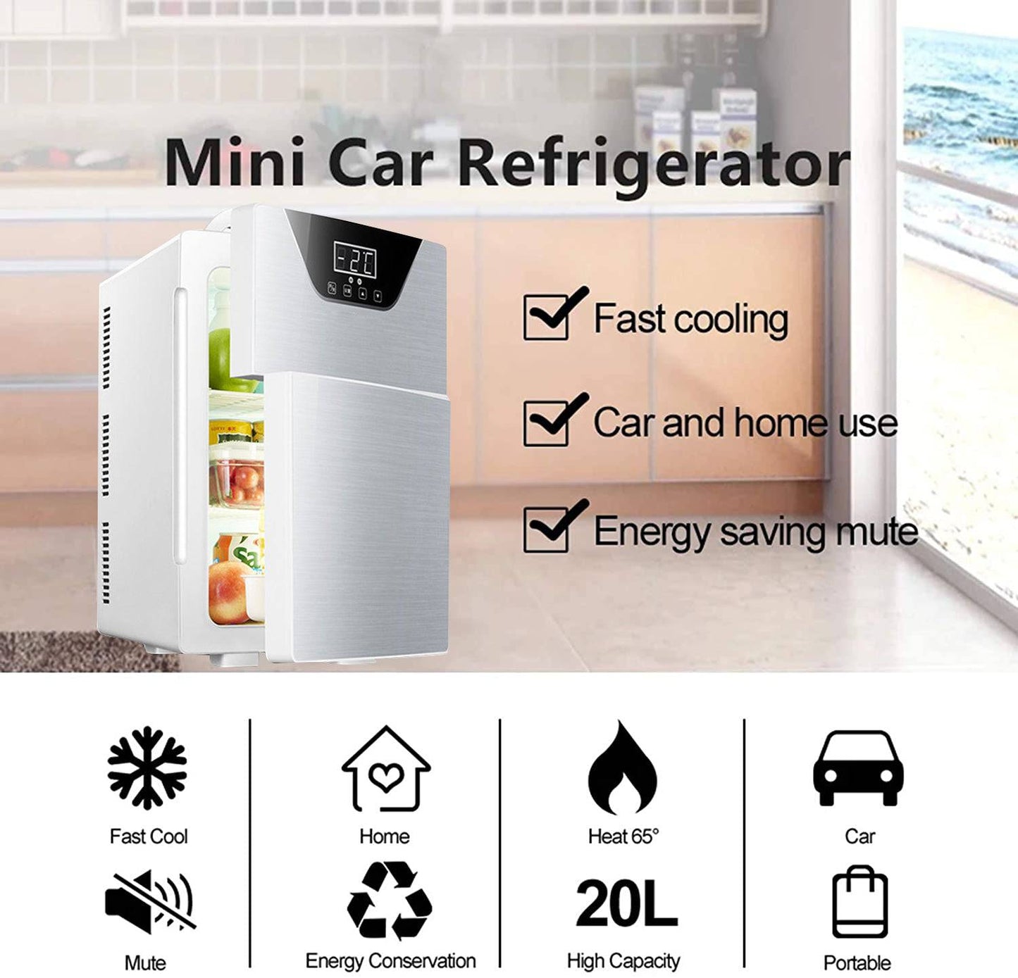 COOLBABY CZBX21 20L Dual-Purpose Refrigerator: Hot and Cold - COOLBABY