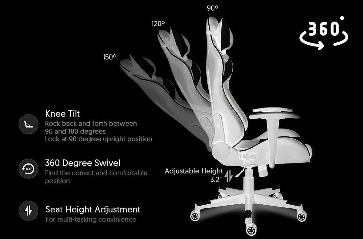 COOLBABY DGM71-BLK/RD Durable Leather Seat 360° Gaming Chair Upto 120 Kg - COOLBABY