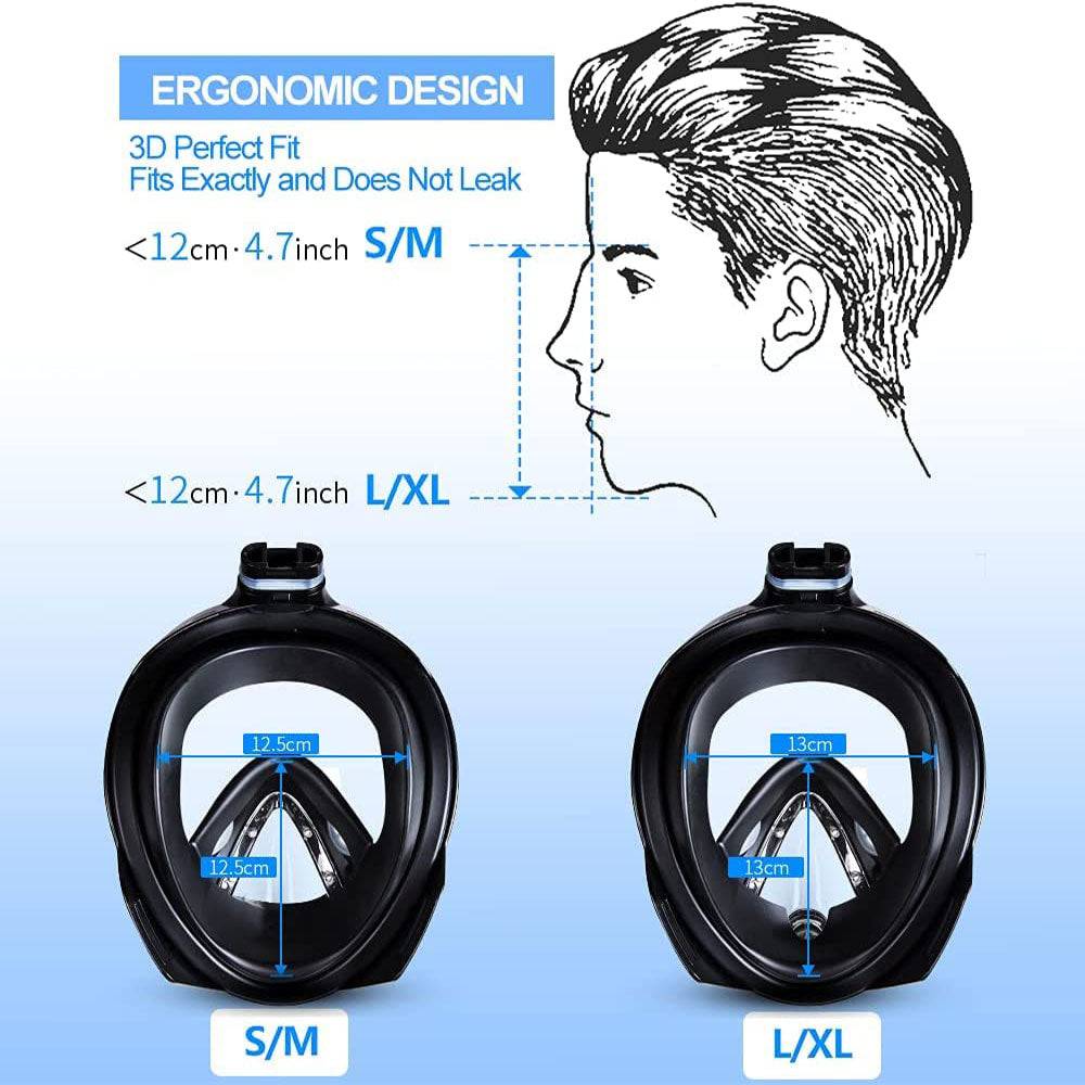 COOLBABY Diving Mask Full Face Mask, Snorkeling Mask - COOLBABY