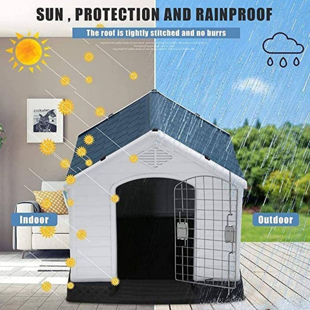 COOLBABY Dog Kennel, Large Medium Dog, Waterproof Plastic Dog Kennel with Vent - COOLBABY
