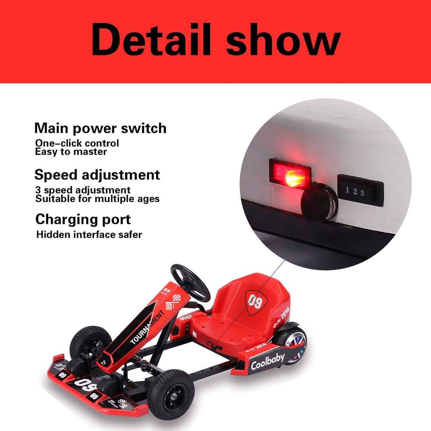 COOLBABY DP10-LHX Electric Go Kart - COOL BABY