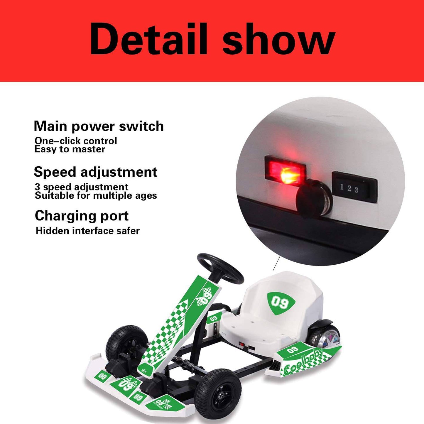 COOLBABY DP10-LHX Electric Go Kart - COOL BABY