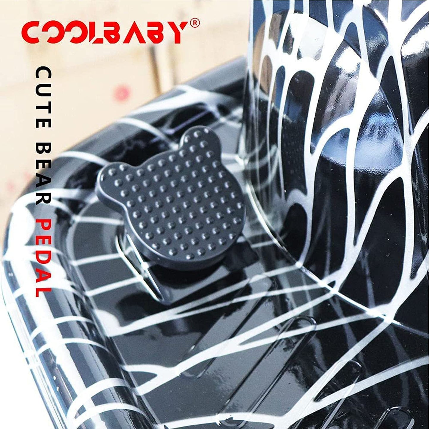 COOLBABY DP7H Drift Crazy Cart Electric Scooter Go Kart for Kids 3 Wheel Ride On Scooter Toy With LED Light & Helmet Protective Gear - COOLBABY
