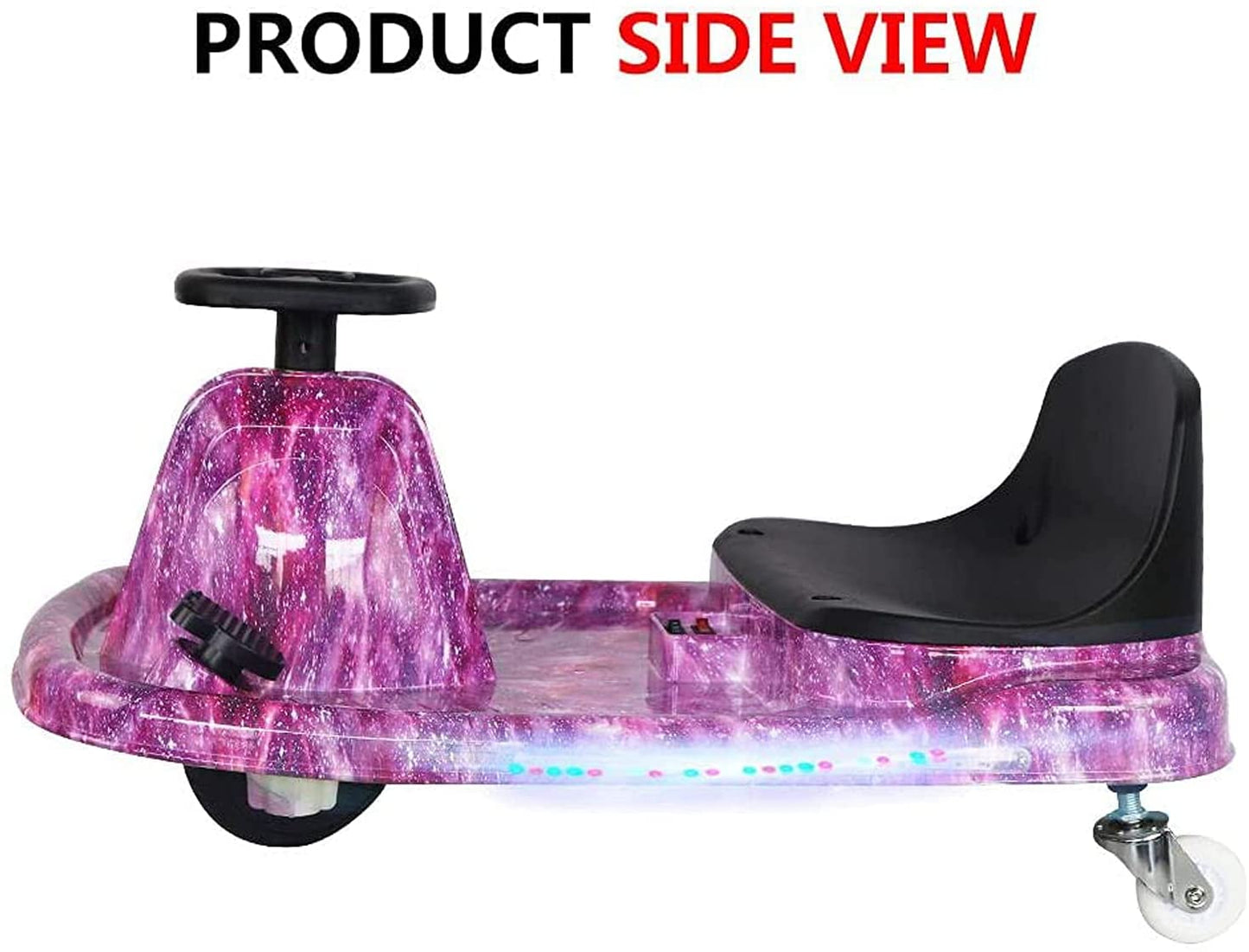 COOLBABY DP7H Drift Crazy Cart Electric Scooter Go Kart for Kids 3 Wheel Ride On Scooter Toy With LED Light & Helmet Protective Gear - COOLBABY