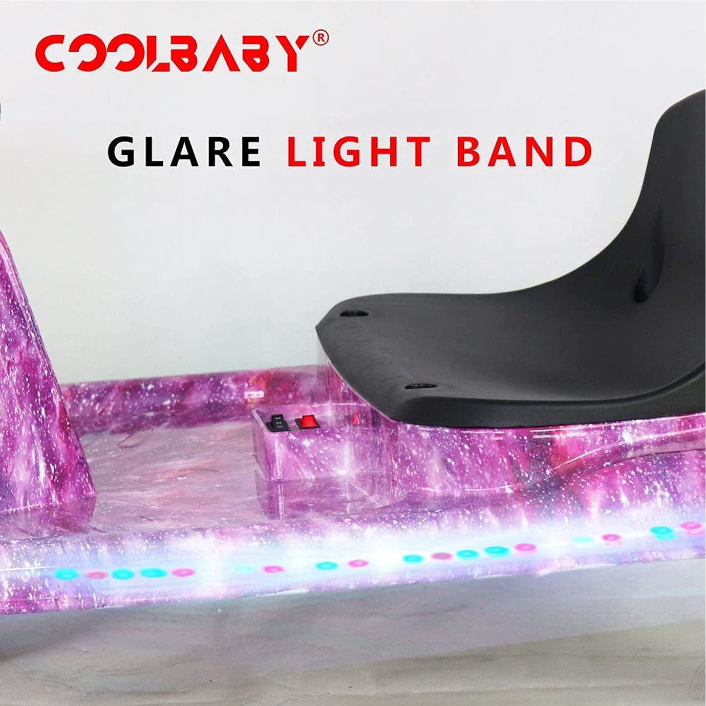 COOLBABY DP7H Drift Crazy Cart Electric Scooter Go Kart for Kids 3 Wheel Ride On Scooter Toy With LED Light & Helmet Protective Gear - COOLBABY
